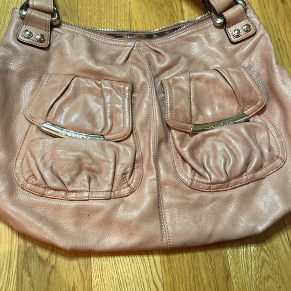 B MAKOWSKY Pink Genuine Leather Hand Bag Shoulder Satchel Bag Purse - Picture 2 of 9